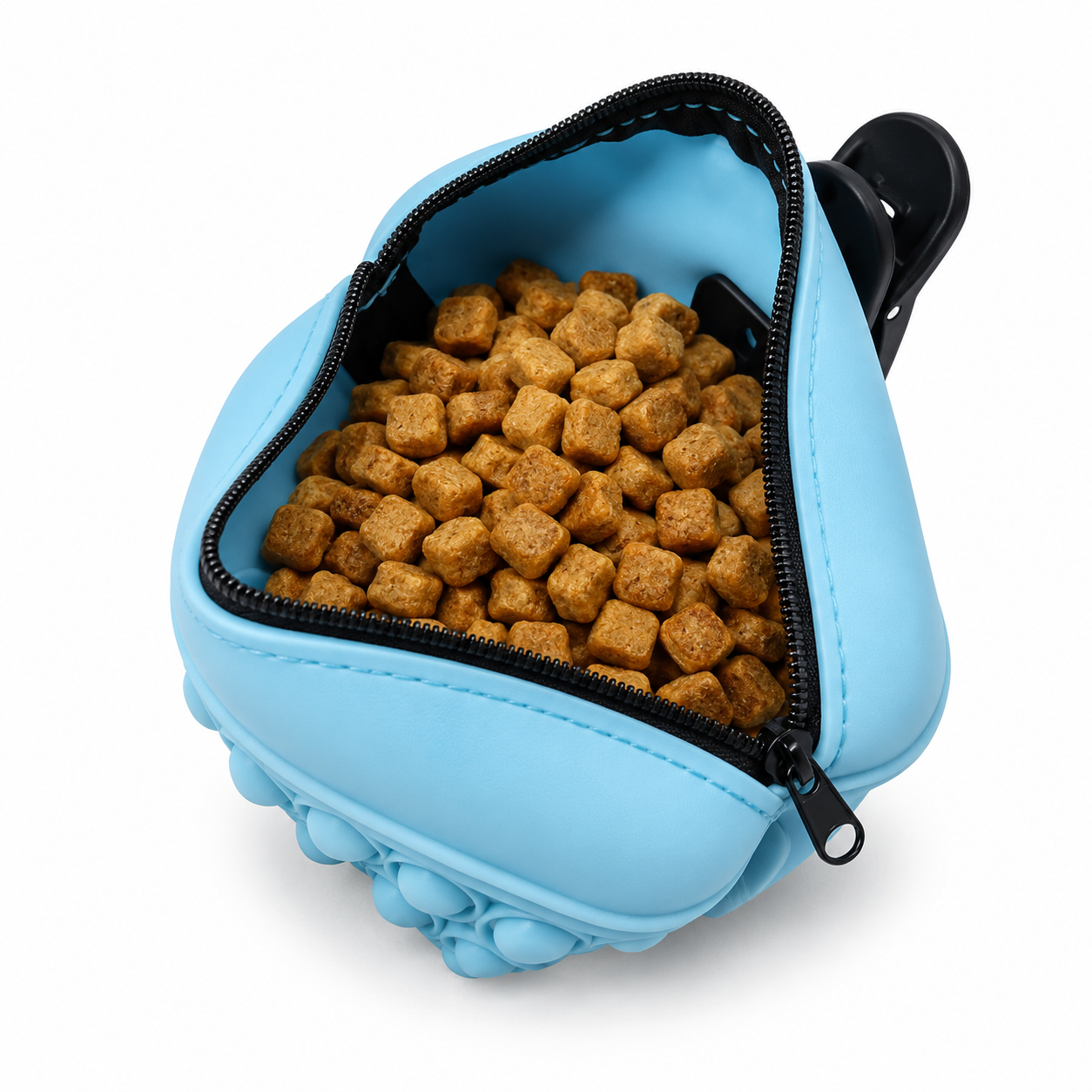 Silicone Dog Treat Pouch – Treat Bag with Waist Clip & Zipper Closure