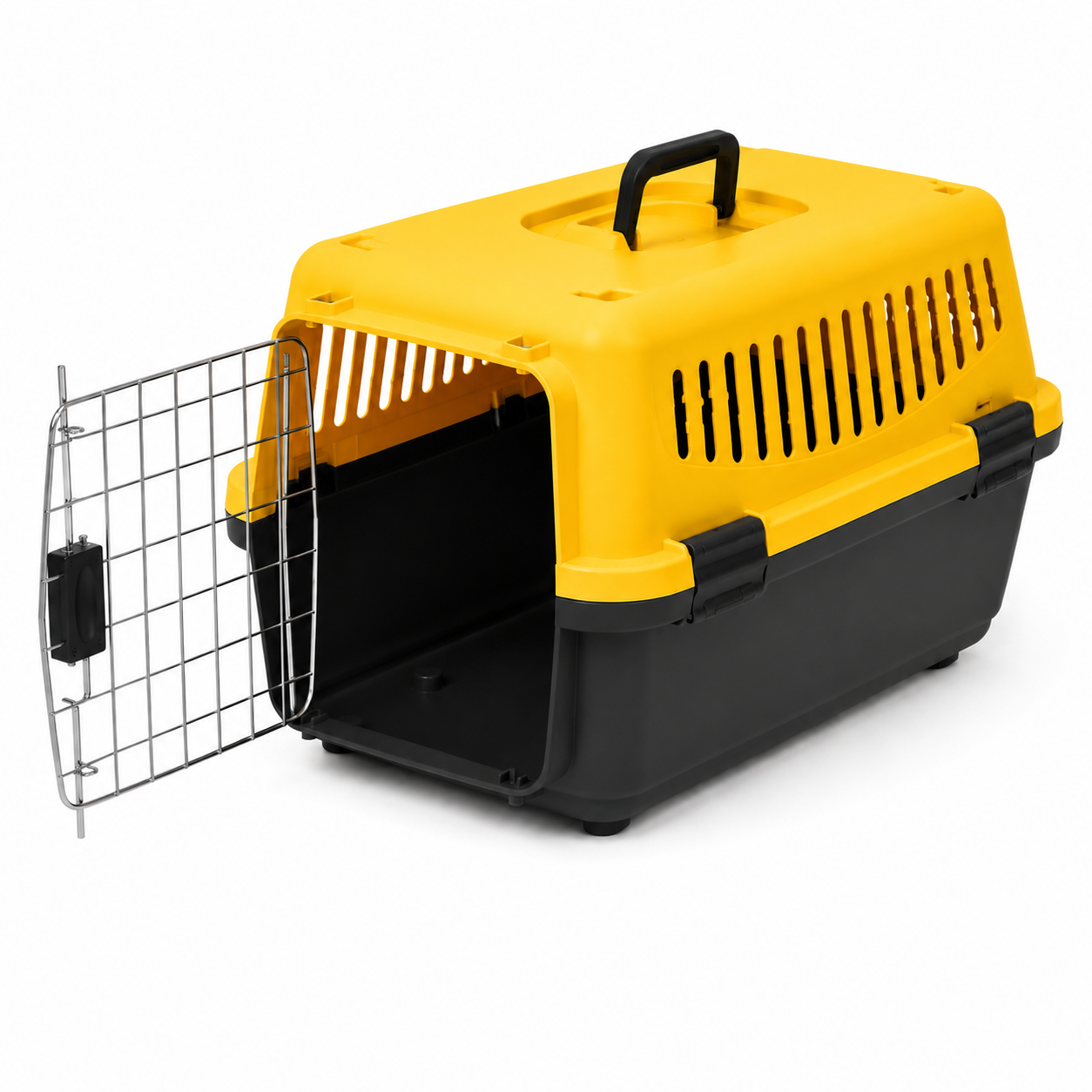 Hard-Sided Pet Carrier with Metal Gate – Carrier for Cats & Small Pets