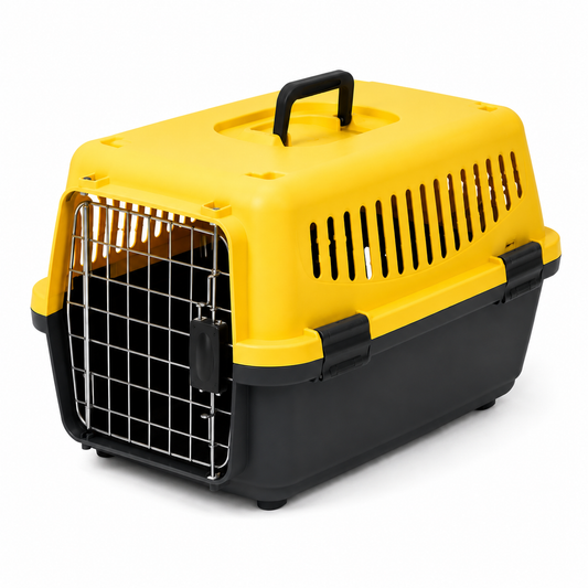 Hard-Sided Pet Carrier with Metal Gate – Carrier for Cats & Small Pets