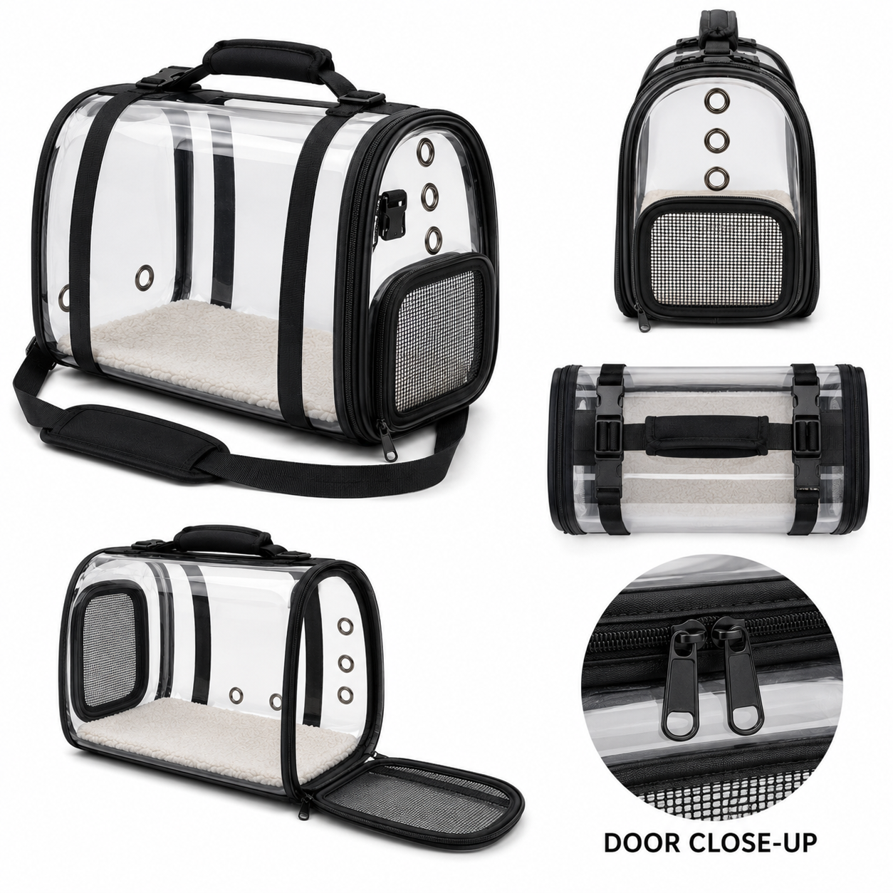 Transparent Pet Carrier Bag – Portable Travel Tote for Cats, Small Dogs & Small Pets