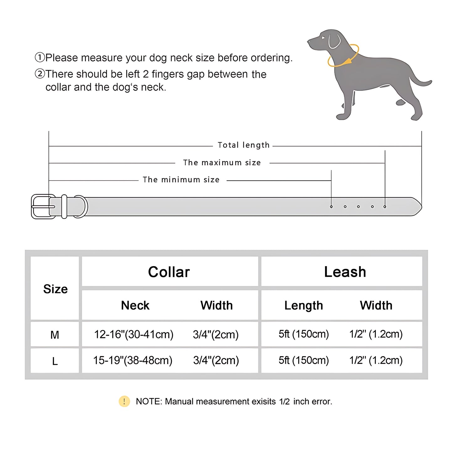 Genuine Leather Dog Collar & Leash Set – Braided Heavy Duty Lead for Medium & Large Dogs