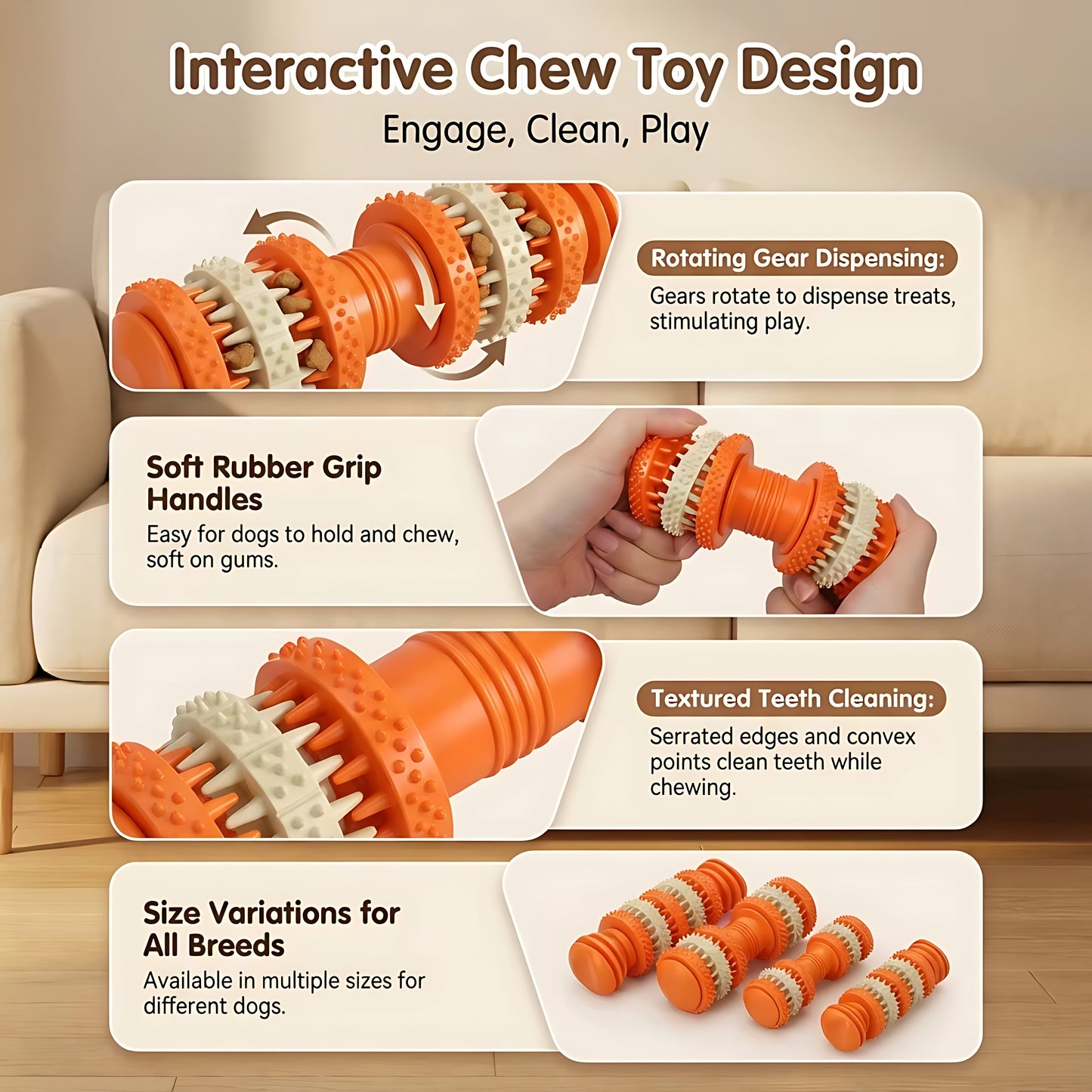Heavy Duty Chew Toy with Treat Dispenser – Ideal for Small & Medium Dogs