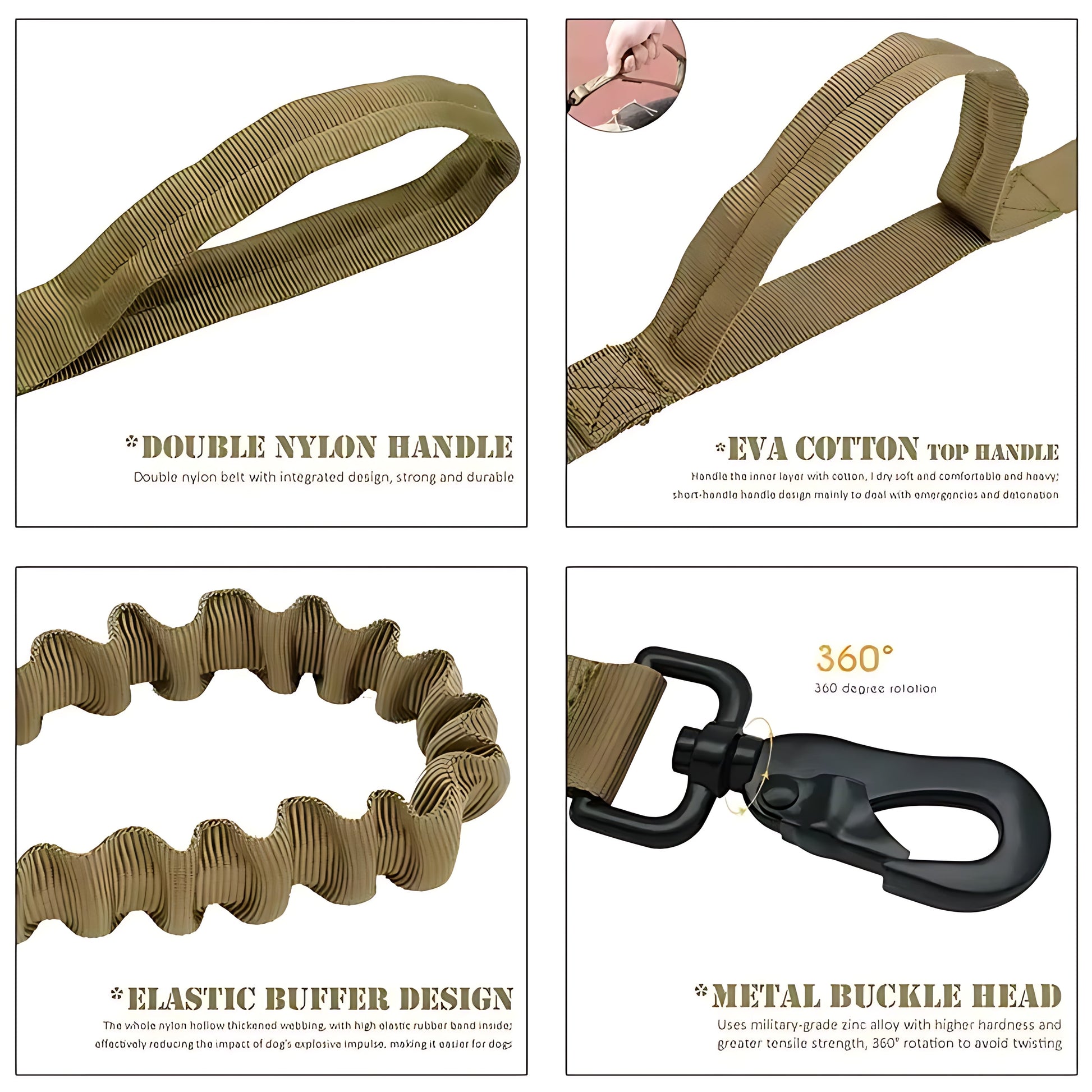 Military Style Dog Collar and Lead Set – Strong Tactical Nylon Leash