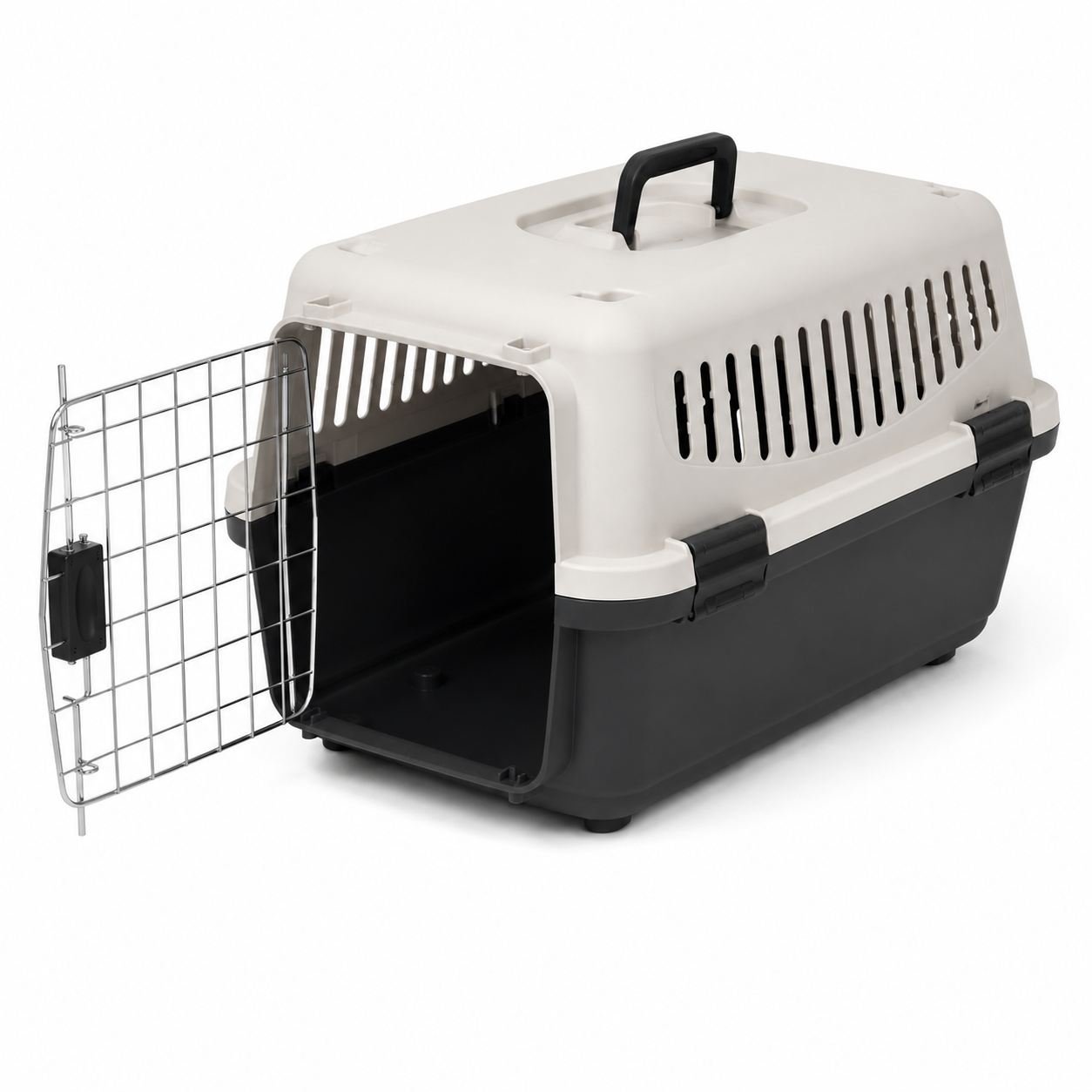 Hard-Sided Pet Carrier with Metal Gate – Carrier for Cats & Small Pets