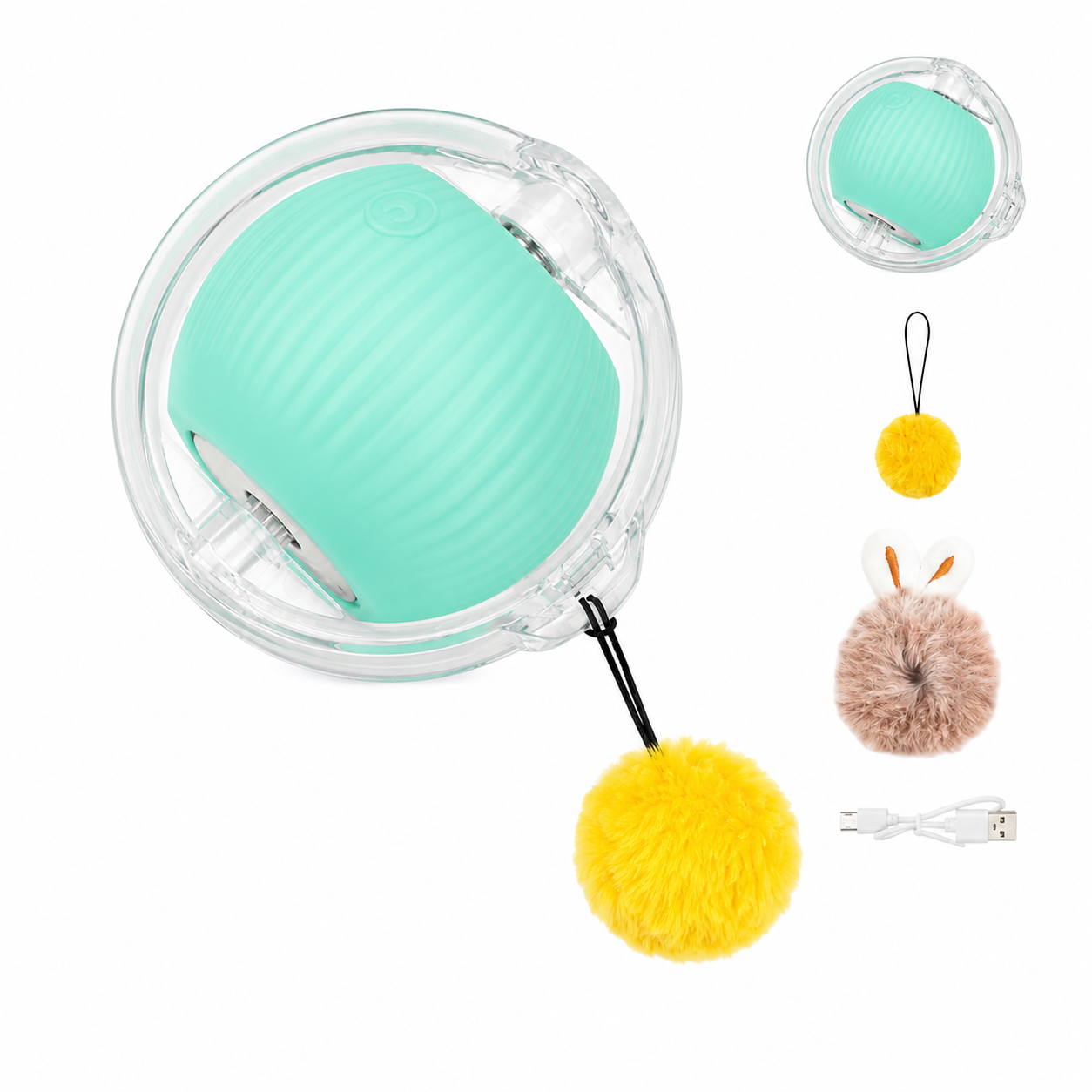 Moving Pet Ball Toy with Plush Cover – Rolling Toy for Cats & Small Dogs