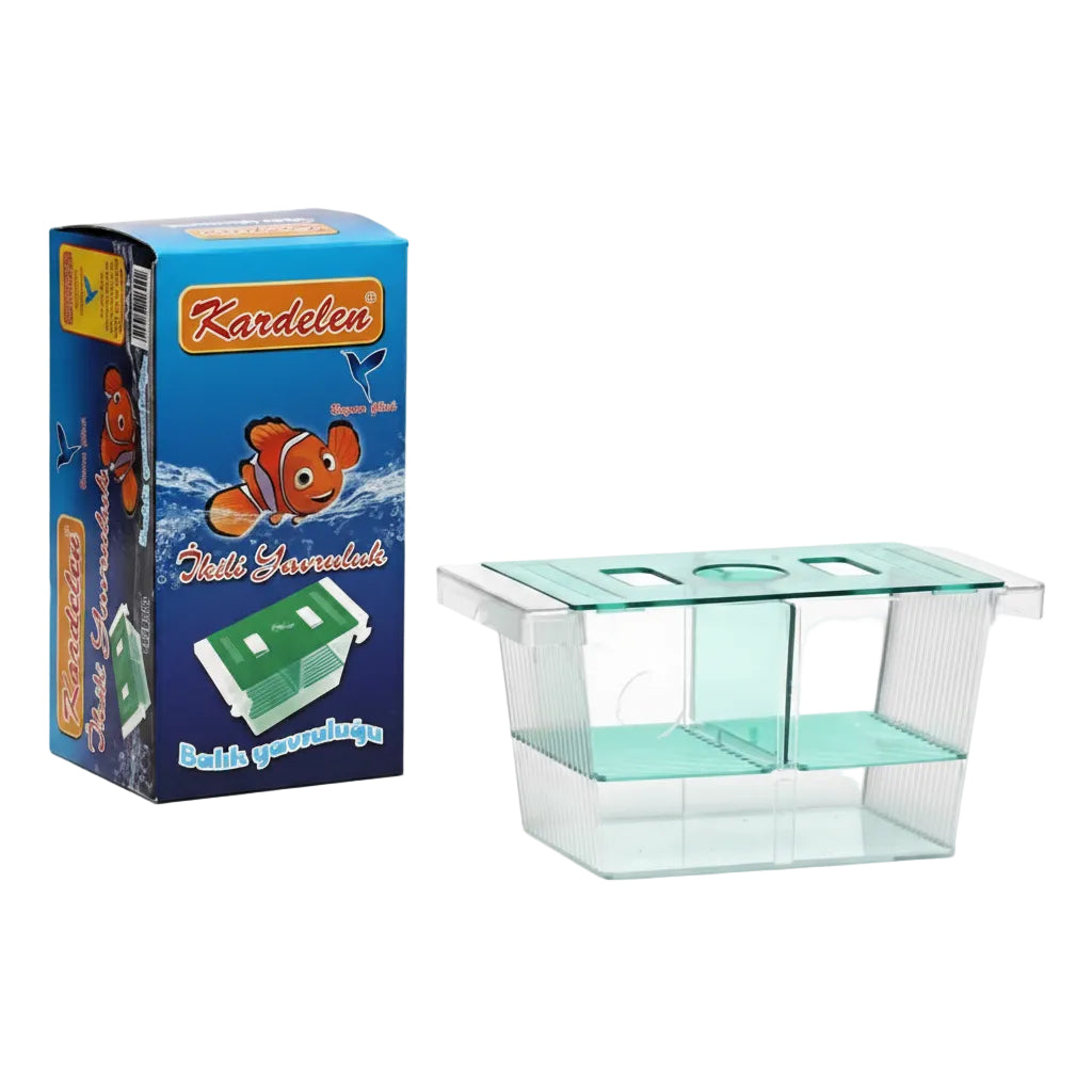 Fish Isolation Box Double Aquarium Breeding and Nursery Tank with Divider and Suction Cups