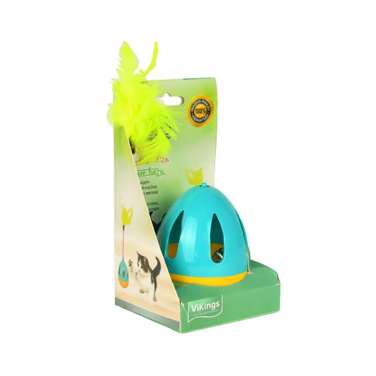 Cat Teaser Tumbler Toy with Feather and Bell Interactive Kitten Play Toy