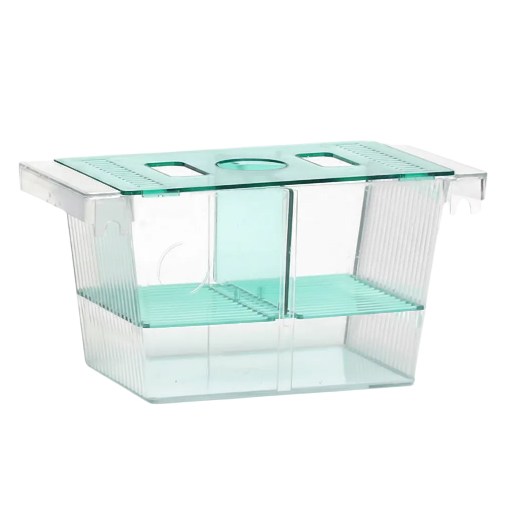 Fish Isolation Box Double Aquarium Breeding and Nursery Tank with Divider and Suction Cups